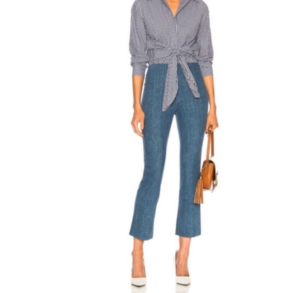 Rag&Bone Hina high waisted cropped flare pant Stretch Denim Clean Ambra